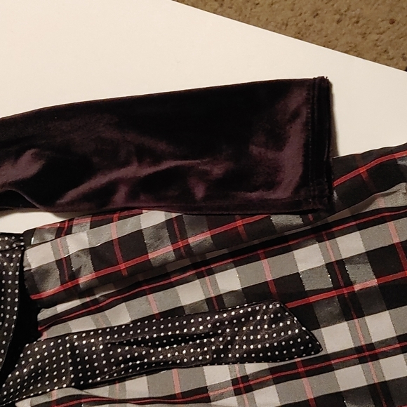 WHAT A DOLL Christmas dress black and white plaid long sleeves size 5 - Picture 6 of 13